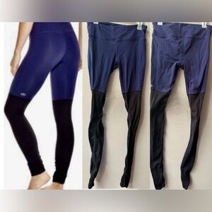 Alo High Waisted Two-toned Leggings Navy/Blk Leggings Women’s M